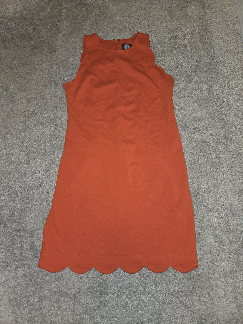 ANTONIO MELANI Orange Scalloped Midi Dress